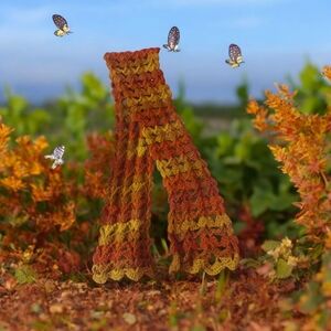 Orange Yellow Handmade Crochet Scarf